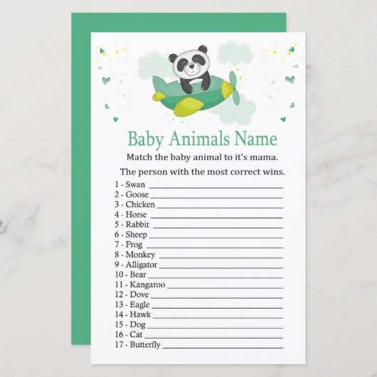 Niedliche Panda Baby Animes Name Game (Vorne/Hinten)