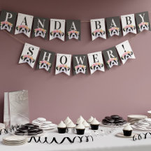 Niedliche Panda Baby Dusche Party Jagdfahnen