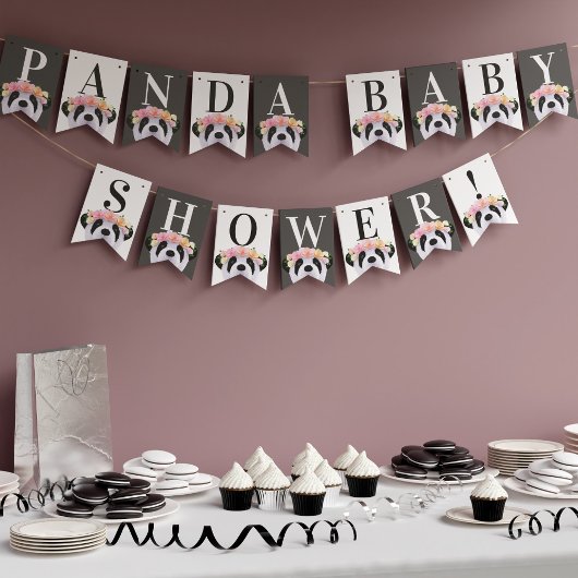 Niedliche Panda Baby Dusche Party Jagdfahnen Wimpelkette