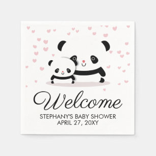 Niedliche Panda Baby Dusche Willkommen Napkins Serviette