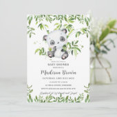 Niedliche Panda Bamboo Greenery Baby Dusche Einladung (Stehend Vorderseite)