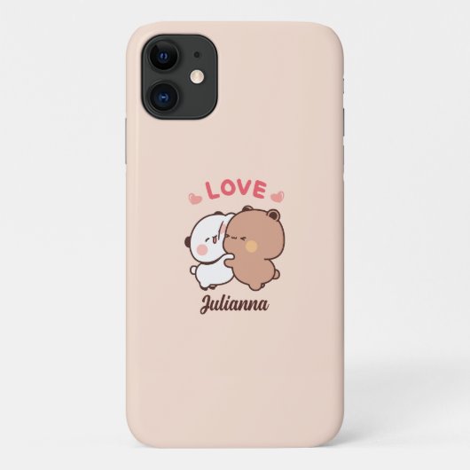 Niedliche Panda Bären Liebe, Personalisierter Mädc Case-Mate iPhone Hülle (Rückseite)