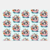 Niedliche Panda-Bärenkühlung in einer inneren Röhr Geschenkpapier Set (Vorderseite 2)