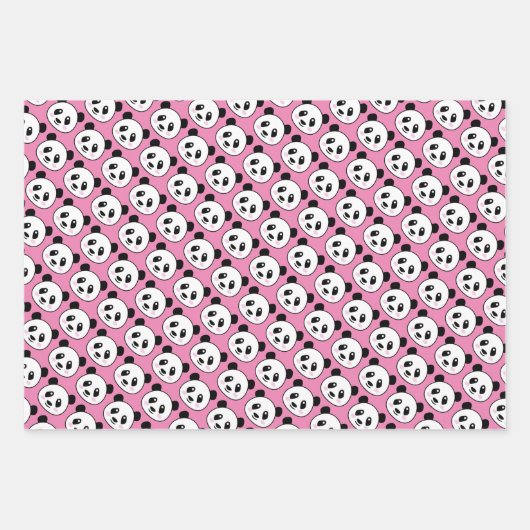 Niedliche Panda-Bärenmuster-Umhüllung von Papierbl Geschenkpapier Set (Vorderseite)