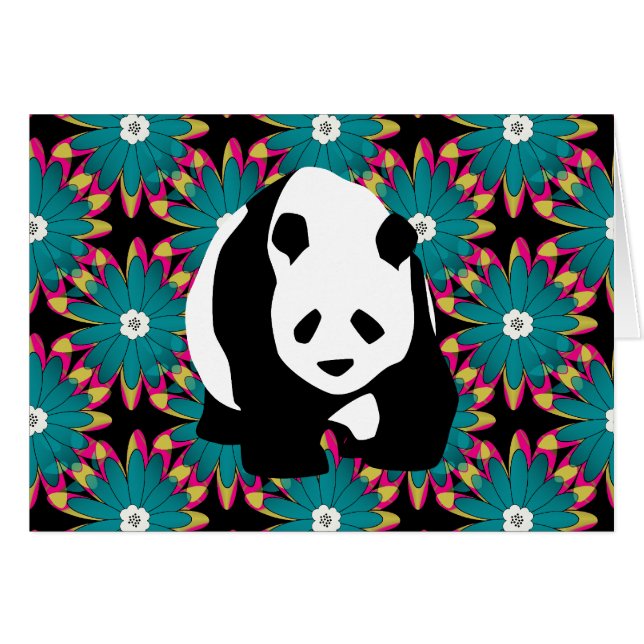 Niedliche Panda-Bärn-blaue rosa (Vorderseite (Horizontal))