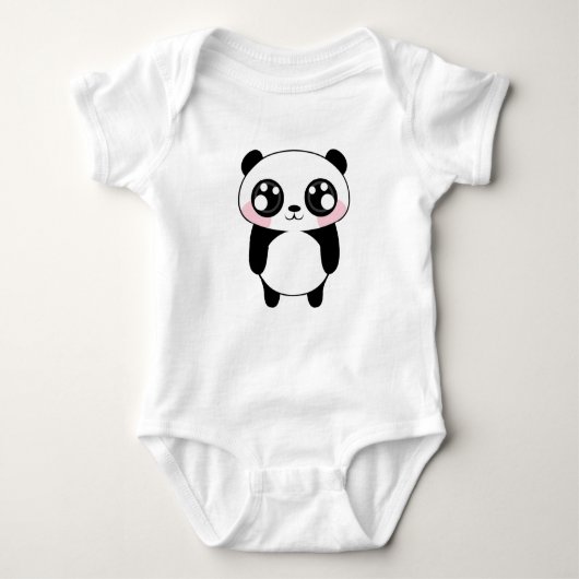 Niedliche Panda-Bärn-Illustration Baby Strampler (Vorderseite)
