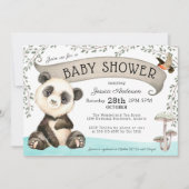 Niedliche Panda Bear Baby Dusche Einladung (Vorderseite)