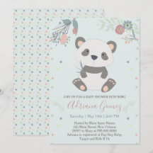Niedliche Panda Bear Baby Dusche Einladung
