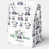 Niedliche Panda Bear Baby Dusche Grüne Geschenkschachtel (Geöffnet)