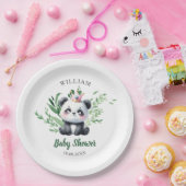 Niedliche Panda Bear Babydusche Aquarell Pappteller (Party)