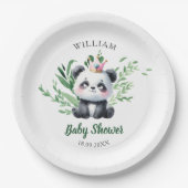 Niedliche Panda Bear Babydusche Aquarell Pappteller (Vorderseite)