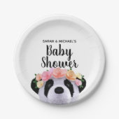 Niedliche Panda Bear Babydusche Papier Teller (Vorderseite)