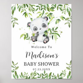 Niedliche Panda Bear Cub Greenerity Baby Dusche Em Poster