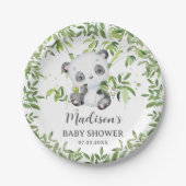 Niedliche Panda Bear Cub Greenerity Baby Shower Ge Pappteller (Vorderseite)