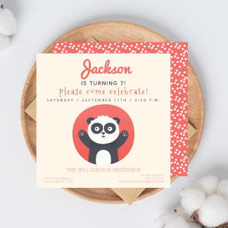 Niedliche Panda Bear Fun Kindergeburtstag Party Ei Einladung