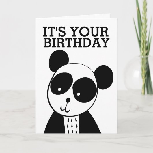 NIEDLICHE PANDA BEAR GEBURTSTAGSKARTEN KARTE (Vorderseite)