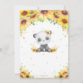 Niedliche Panda Bear Sonnenblume Blumenblütendusch Einladung (Rückseite)