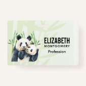 Niedliche Panda Bears Cuddling Watercolor Ausweis (Vorderseite)
