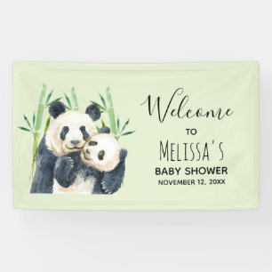 Niedliche Panda Bears Cuddling Watercolor Babydusc Banner