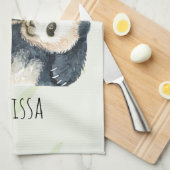 Niedliche Panda Bears Cuddling Watercolor Geschirrtuch (Viertel Falte)