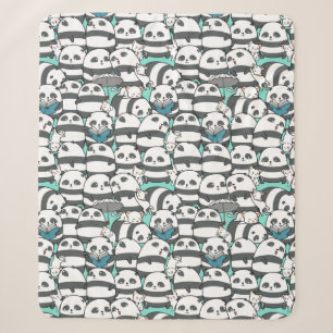 Niedliche Panda Bears Kätzchen spielen Sherpadecke