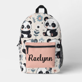 Niedliche Panda Bears Personalisiert Bedruckter Rucksack