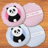 Niedliche panda-blaue Fleckenname hinten Rundes Kissen