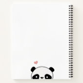 Niedliche Panda Blink Pink Monogram Script Notizblock (Rückseite)