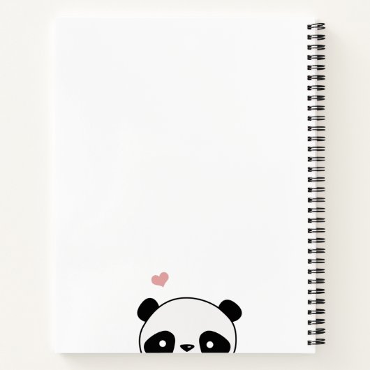Niedliche Panda Blink Pink Monogram Script Notizblock (Rückseite)