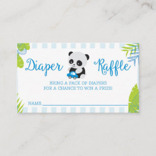 Niedliche Panda Boy Baby Dusche Windeln Raffelkart Begleitkarte