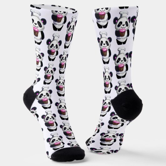 Niedliche Panda Crew Socks Socken (Gewinkelt)