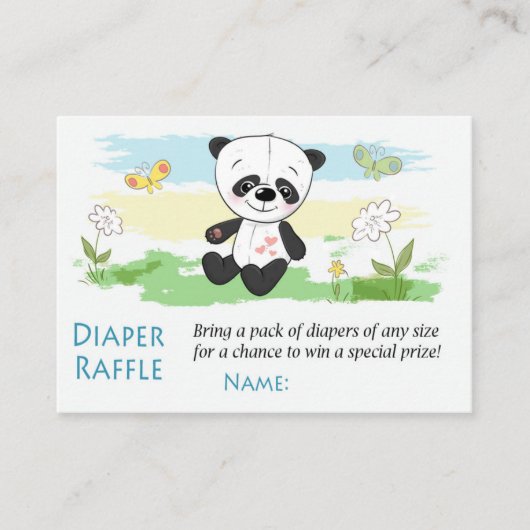 Niedliche Panda Diaper Raffelkarten Platzkarte (Vorderseite)
