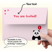 Niedliche Panda erste Geburtstagsparty pink Einladung