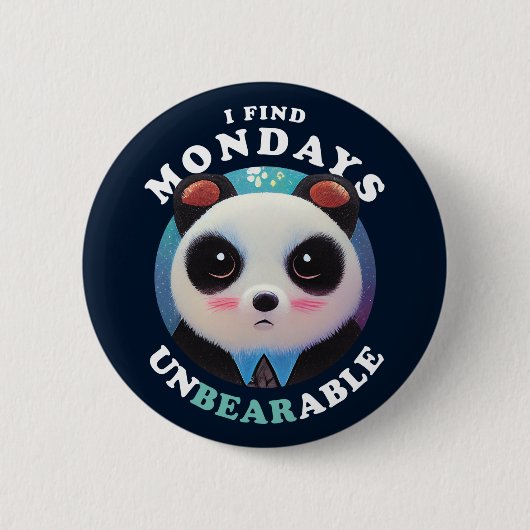 Niedliche Panda findet Montage unerträglich | Börs Button (Vorderseite)