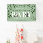 Niedliche Panda & Foliage Neutral Baby Dusche Banner (Insitu)