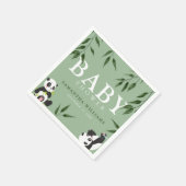 Niedliche Panda & Foliage Neutral Baby Dusche Serviette (Ecke)