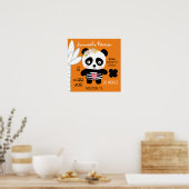 Niedliche Panda-Geburtserklärung Poster (Küche)