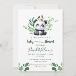 Niedliche Panda Gender Neutral Greenerity Baby Dus Einladung