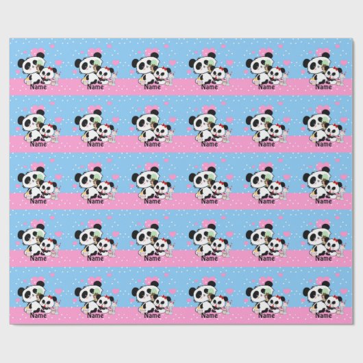 Niedliche Panda-Geschenke Geschenkpapier (Flach)