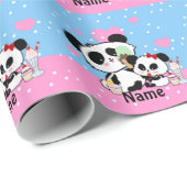 Niedliche Panda-Geschenke Geschenkpapier (Rolleneckpunkt)