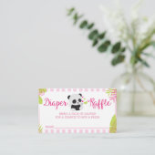 Niedliche Panda Girl Baby Dusche Windeln Raffelkar Begleitkarte (Stehend Vorderseite)
