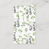 Niedliche Panda Greenery Baby Shower Books for Bab Begleitkarte (Rückseite)