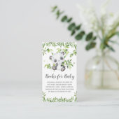Niedliche Panda Greenery Baby Shower Books for Bab Begleitkarte (Stehend Vorderseite)