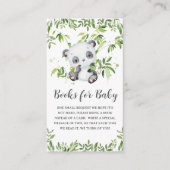 Niedliche Panda Greenery Baby Shower Books for Bab Begleitkarte (Vorderseite)