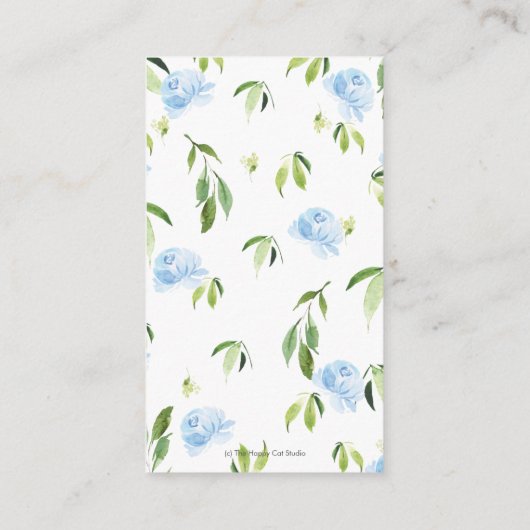 Niedliche Panda Greenery Blue Floral Books for Bab Begleitkarte (Rückseite)