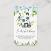 Niedliche Panda Greenery Blue Floral Books for Bab Begleitkarte (Vorderseite)