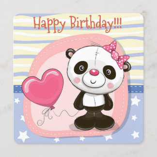 Niedliche Panda Happy Birthday Einladungskarte Einladung