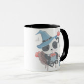 Niedliche Panda Hexe umrahmte Wolken Halloween-Tas Tasse (VorderseiteRechts)