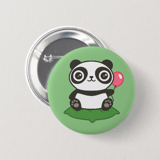 Niedliche Panda-Illustration Button (Vorne & Hinten)
