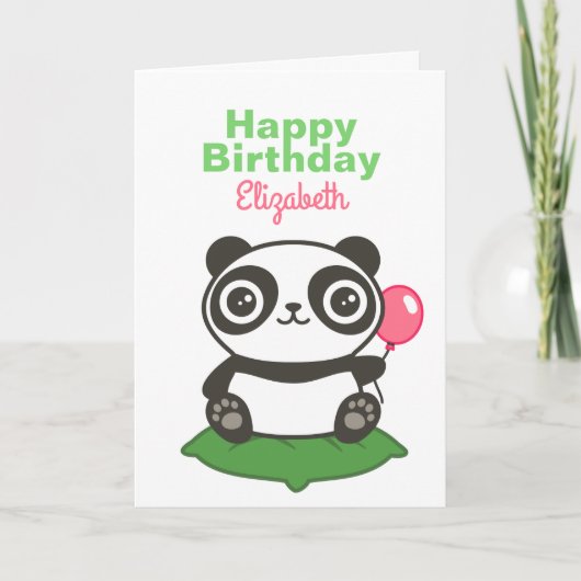 Niedliche Panda-Illustration Karte (Vorderseite)